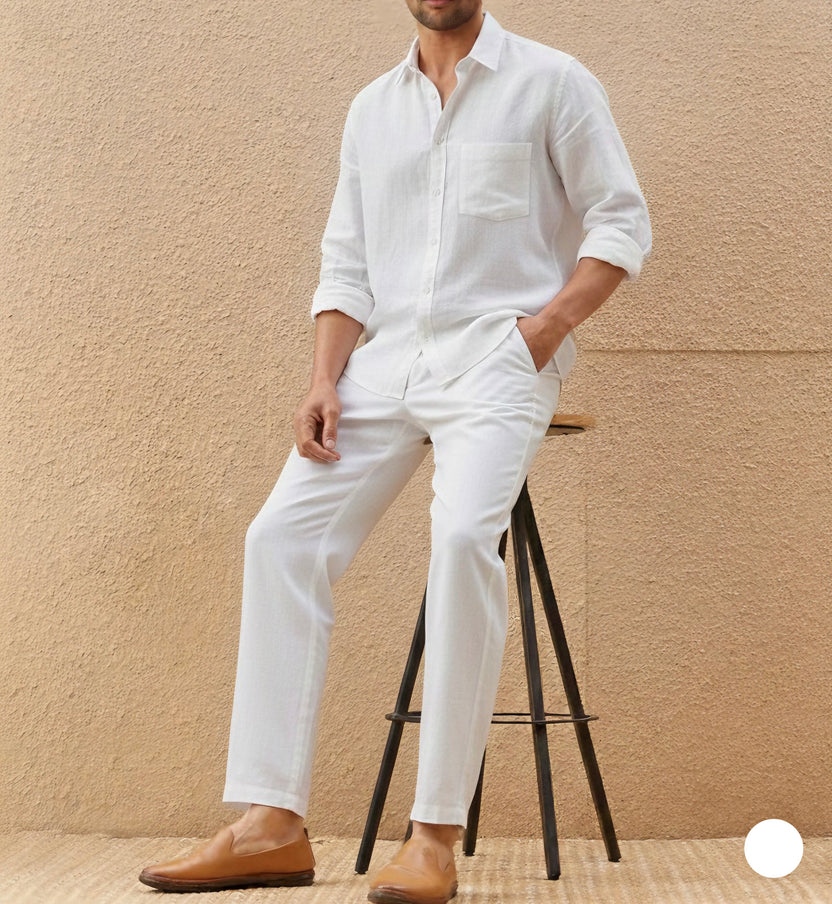 Most Breathable Shirt & Bottom Set Of Linen, Luxury Pastels Color And Style