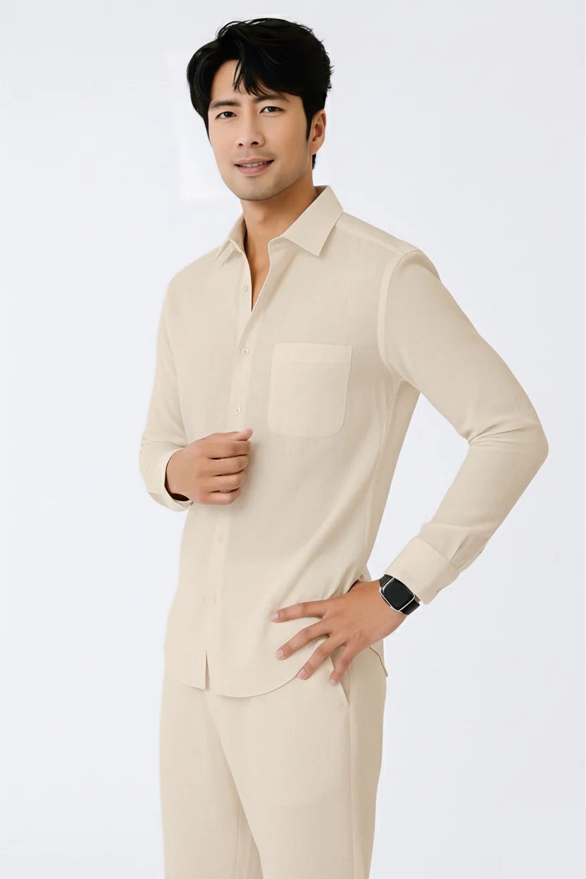 Most Breathable Shirt & Bottom Set Of Linen, Luxury Pastels Color And Style