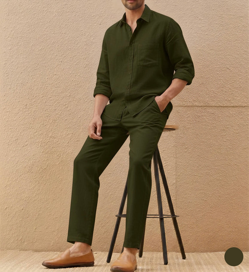 Most Breathable Shirt & Bottom Set Of Linen, Luxury Pastels Color And Style