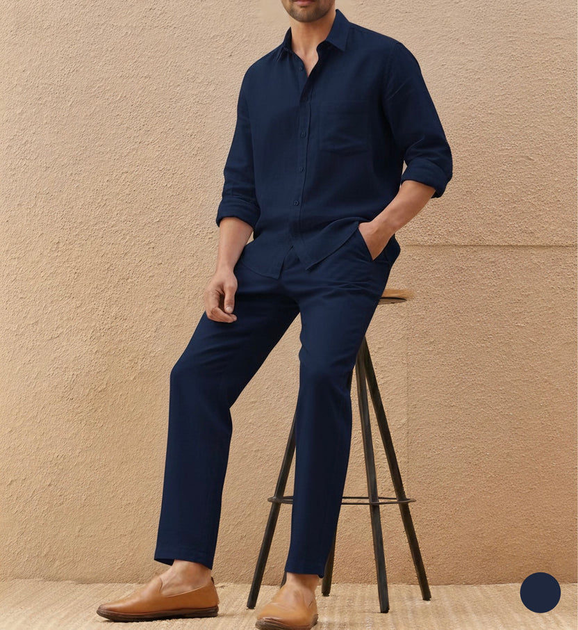 Most Breathable Shirt & Bottom Set Of Linen, Luxury Pastels Color And Style