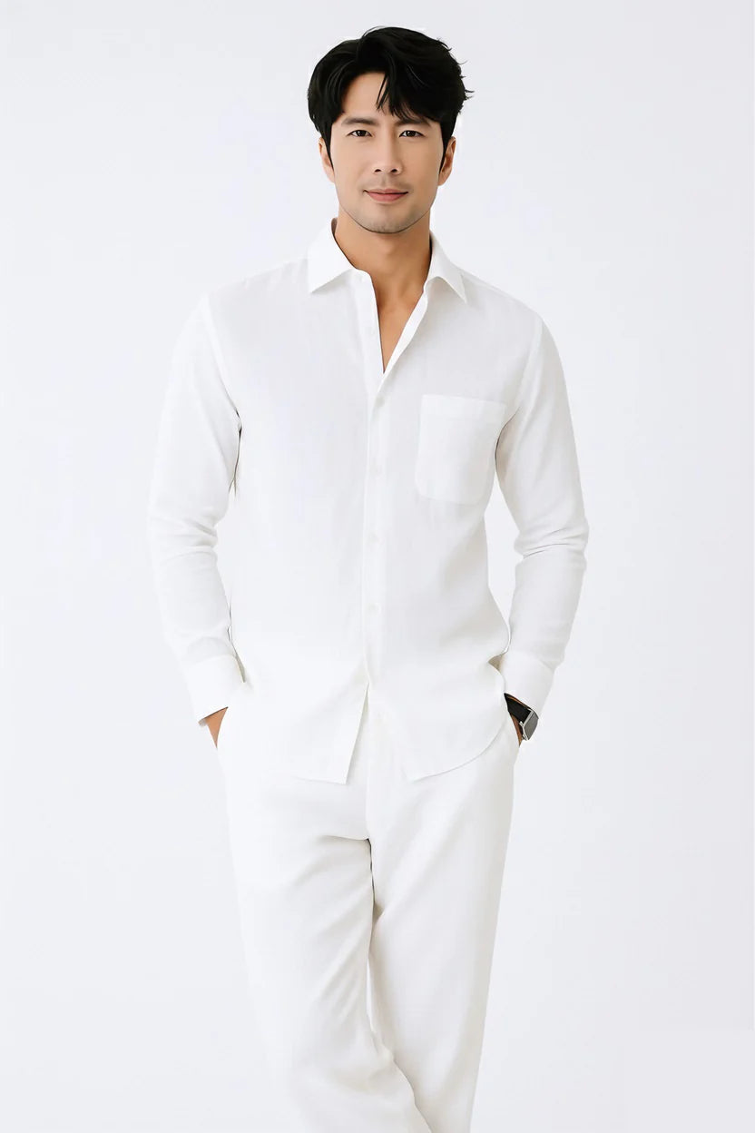 Most Breathable Shirt & Bottom Set Of Linen, Luxury Pastels Color And Style