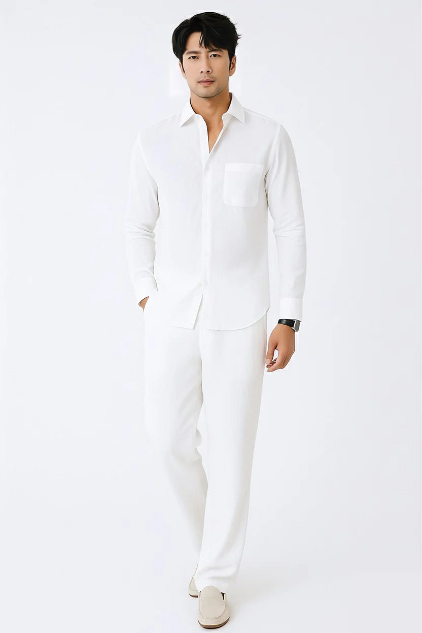 Most Breathable Shirt & Bottom Set Of Linen, Luxury Pastels Color And Style